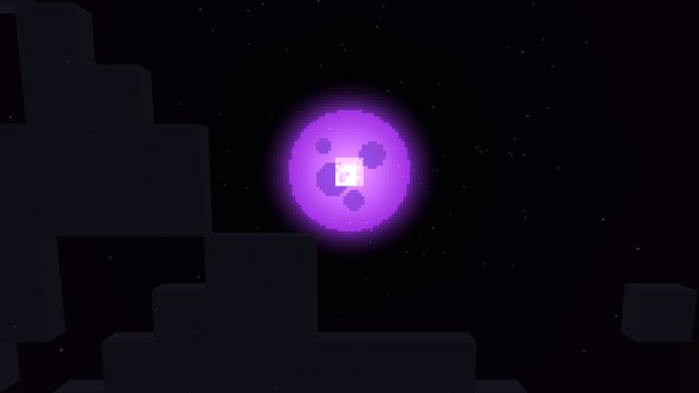 A lua roxa no alto do céu